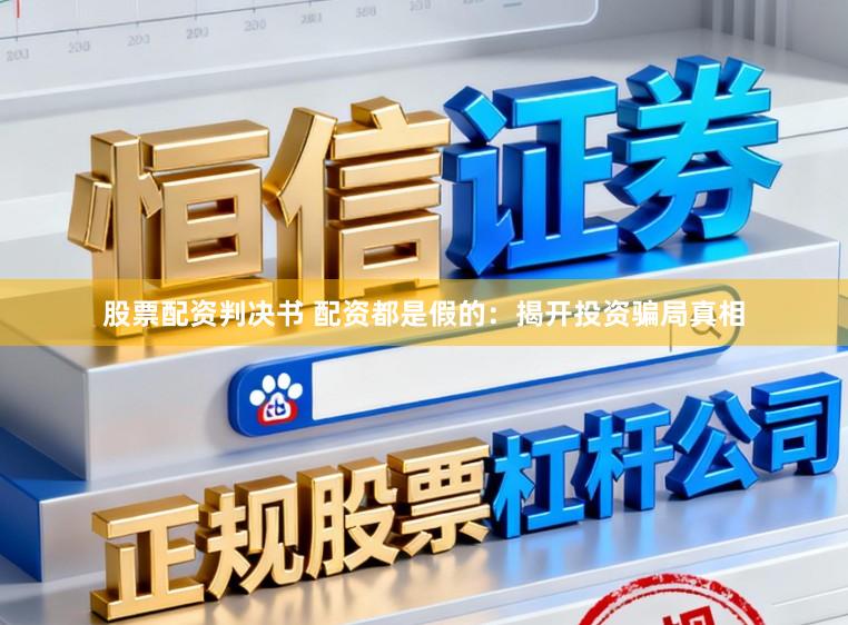 股票配资判决书 配资都是假的:揭开投资骗局真相